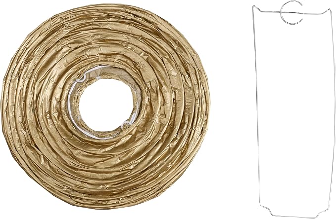 Pack Of 6 Round Paper Lanterns Lamp Wedding Birthday Party Decoration (Gold, 18"/45CM)