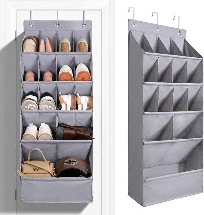 Over-the-Door-Shoe-Organizers, Hanging Organizers with Large Pocket Shoes Holder and Storage, Hanging Shoe Rack for Closet, Shoe Organizer for Closet, Zapateras Organizer para Closet for Boot, Sneaker
