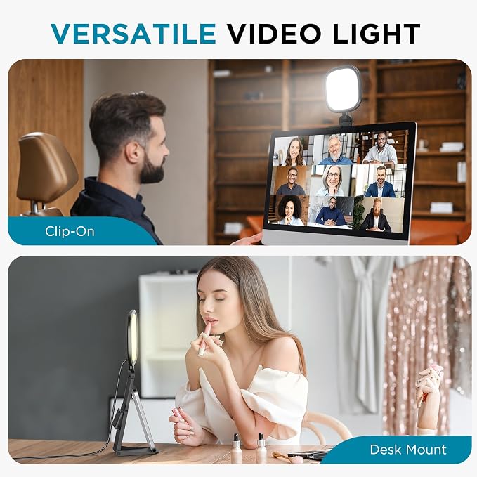 InnoGear Ring Light with Stand for Desk Computer Selfie 120 LED 50 Modes | LED Lights for Video Conference, Clip On, Portable, 5 Color Modes, Adjustable, Monitor, Laptop, Easy to Attach, Recording
