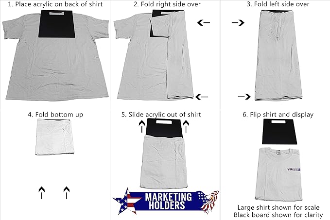 Marketing Holders Shirt Folding Board 10" x 12" Plastic Laundry Organizer for Casual Wear Stores Laundromats Shirt Painting Art Sporting Good Stores Convenient Sleek Perfect for Travelers Clear