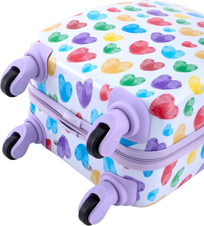 Travelers Club 5 Piece Kids' Luggage Set, Thumbprint Heart