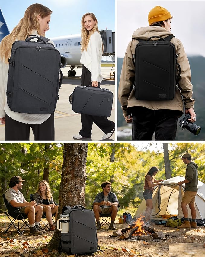 LOVEVOOK Travel Backpack, 40L Extra Large Backpack, Carry on Backpack 17 Inch with USB Port, Water Resistant Business Backpack for Men Women, Dark Grey