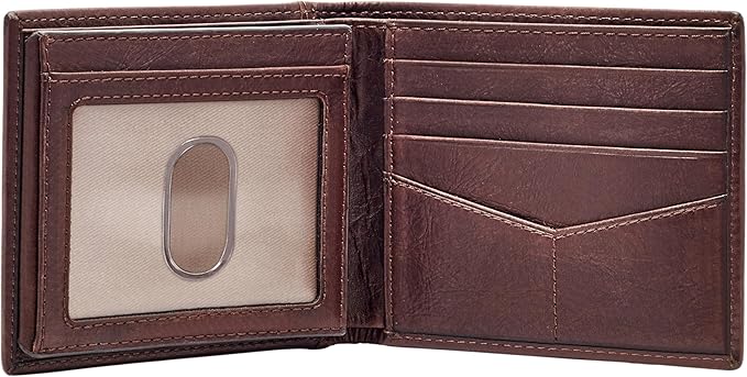 Fossil Men's Everett Leather Bifold with Flip ID Wallet