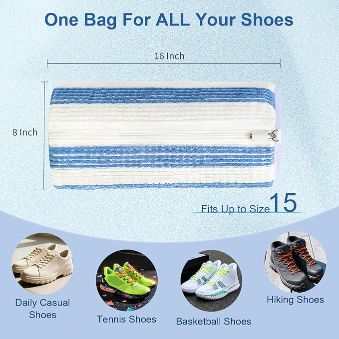 2Pcs Professional Shoe Washing Machine Bag, 360° Deep Clean and Protection for Sneakers, Tennis, Casual Shoes, Durable Shoe Laundry Bag for Washer and Dryer, Shoes Washing Bag for Any Size