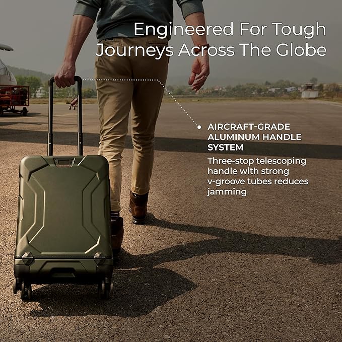 Briggs & Riley International 21" Carry On Spinner - Luggage for Travel, Suitcases with Wheels, Hardside Rolling Bag for Men & Women, Self-Repairing Zipper - Torq Collection, Ocean