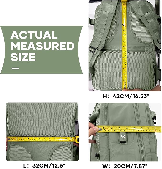 coowoz Travel Backpack For Women Men,Carry On Backpack,Hiking Backpack Waterproof Outdoor Sports Rucksack Casual Daypack travel essentials（Gray Green）