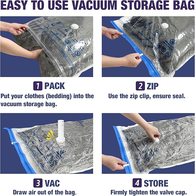 Travel Vacuum Bags with Electric Pump, Vacuum Travel Bags for Luggage and Suitcase, Clothes Clothing, Medium 10 Pack