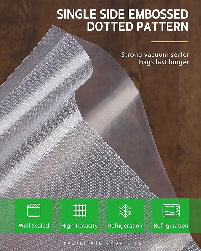 Syntus Vacuum Sealer Bags for food, 2 Pack 11" x 20' Commercial Grade Bag Rolls, Food Vac Bags for Storage, Meal Prep or Sous Vide