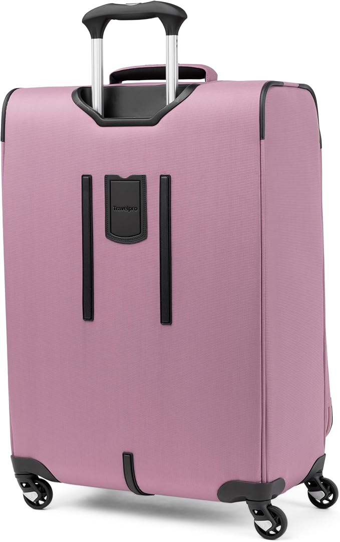 Travelpro Maxlite 5 Softside Expandable Luggage with 4 Spinner Wheels, Lightweight Suitcase, Men and Women, Orchid Pink Purple, Checked-Medium 25-Inch