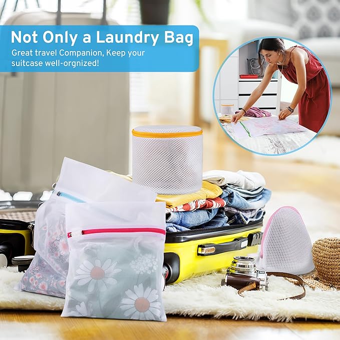 4 Pcs Mesh Laundry Bags Set for Delicates with AUTO-Lock Zipper, Lingerie Bags for Washing Delicates, Laundry Bags Mesh Wash Bags, Delicates Laundry Bag for Jeans,Blouse,Stocking,Bra(Medium,12" x 16")