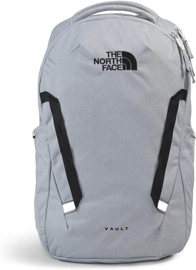 The North Face Vault Everyday Laptop Backpack - Commuter Travel Bag, Water-Repellent Finish, Spacious Compartment, Mid Grey Dark Heather/TNF Black-NPF, One Size