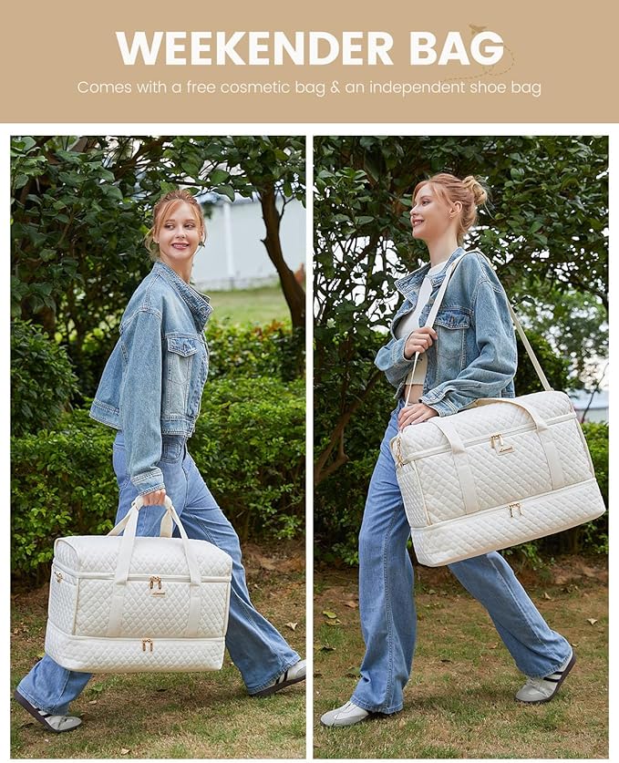 LOVEVOOK Large Travel Duffle Bag, Weekender Bags for Women With Shoe Compartment, Overnight Hospital Bag For Women Labor Delivery, Carry on Bag Personal Item Travel Bag, Yoga Gym Duffel Bag