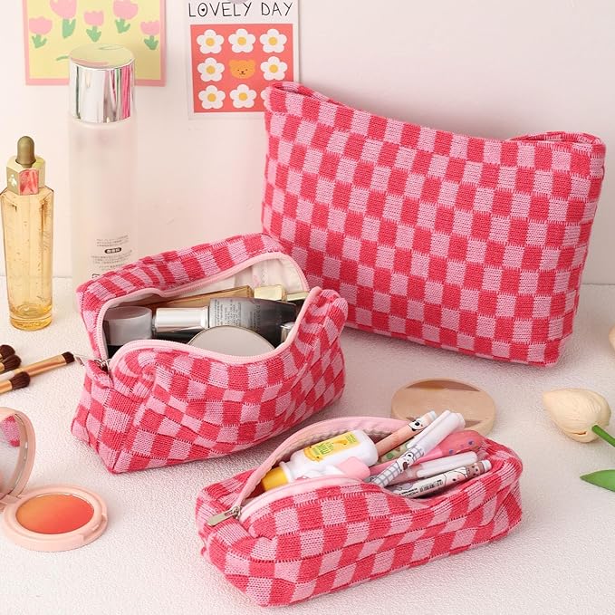 LYDZTION Makeup Bag Cosmetic Bag for Women,1Pcs Large Capacity Makeup Bags and 1Pcs Pencil Case Makeup Brushes Storage Bag Travel Toiletry Bag Organizer