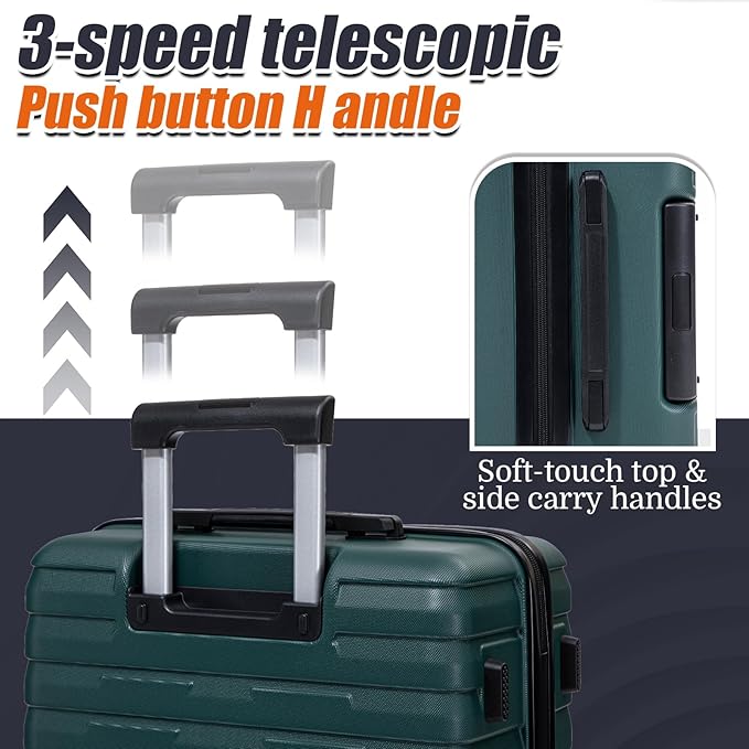 Luggage Sets 5 Piece Suitcases with Wheels, Suitcase Set ABS Hard Case Luggage with Lock Spinner Wheels Durable Travel Luggage