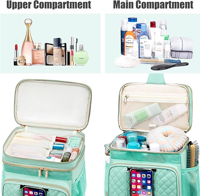 Large Toiletry Bag for Women Men,Bathroom Bag,Water Resistant Shower Bag,Makeup Bag,Portable Shower Caddy for College Dorm,Hanging Travel Toiletry Bag with Transparent Waterproof Phone Pocket