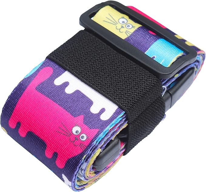 Luggage Straps for Suitcases TSA Approved Easy Pack Organized Suitcase Strap, Luggage Strap, Luggage Belt Strap, Bag Straps for Luggage. Buckle Straps Travel Accessories (Cat)