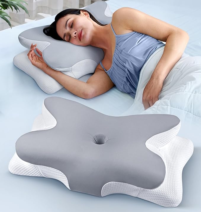 Effective Pain Relief Cervical Neck Pillow for Sleeping, Ergonomic Cooling Side Sleeper Pillow for Neck Support, Orthopedic Contour Memory Foam Pillows, Bed Pillow for Back Stomach Sleeper