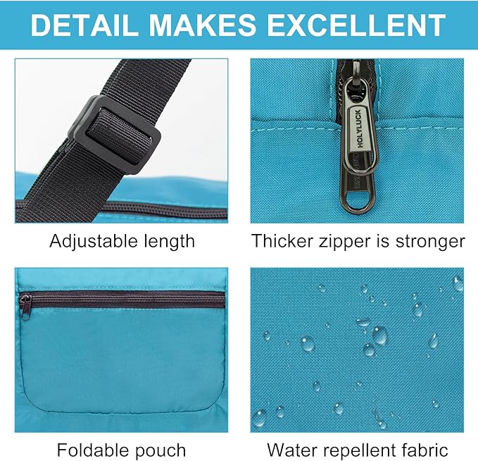HOLYLUCK Foldable Travel Duffel Bag For Women & Men Luggage Great for Gym - sky blue
