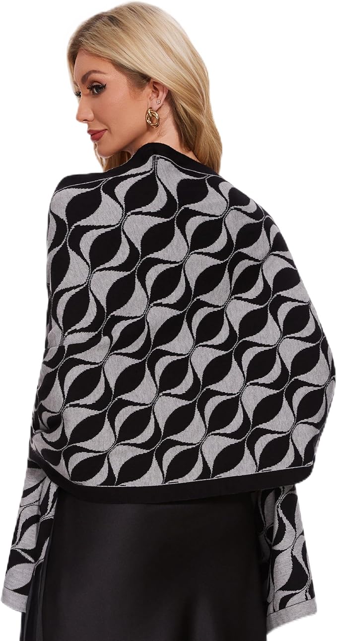 PULI Women's Pashmina Shawl Wraps for Evening Dress Large Scarf Blanket Long Wedding Bridal Winter Warm Shoulder Wrap