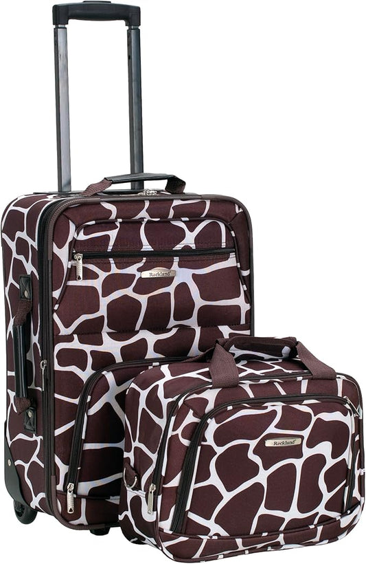 Rockland Fashion Softside Upright Luggage Set, Expandable, Giraffe, 2-Piece (14/19)