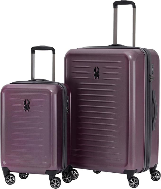 Spyder Rails 2 Piece Luggage Set with 360° Spinner Wheels, TSA Approved Lock, Expandable Hard Shell Suitcases (20 Inch Carry On + 29 Inch Checked)