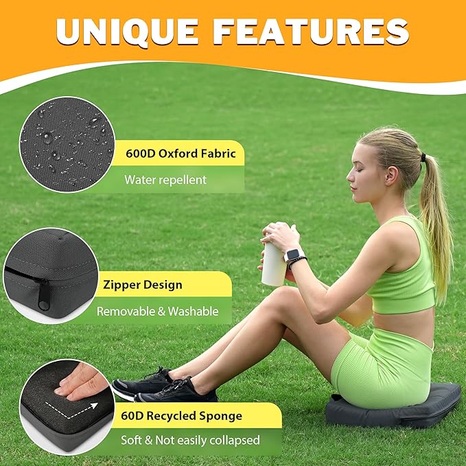 FASTMOMENT 2 Pcs Stadium Seat Cushions Water-Repellent Bleacher Seat Cushions Indoor & Outdoor Seat Cushion for Bleachers Portable Stadium Cushion for Sports Events, Office Chairs, Beaches