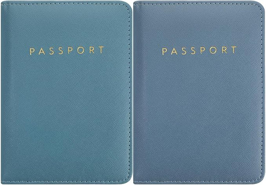 2 Pcs Passport Cover Holder for Travel Waterproof Leather Passport Wallet Case Book Travel Cruise Essentials for Women Men | 2 Pieces, Bridal, Holder, Waterproof, Holder Covers, Travel Wallet