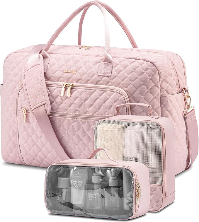 LOVEVOOK Travel Duffle Bag - Women's Weekender Carry On Overnight Laptop & Gym Bag With Toiletry/Shoe Pocket, Hospital Labor Bag