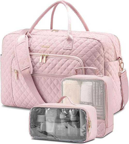 LOVEVOOK Travel Duffle Bag - Women's Weekender Carry On Overnight Laptop & Gym Bag With Toiletry/Shoe Pocket, Hospital Labor Bag