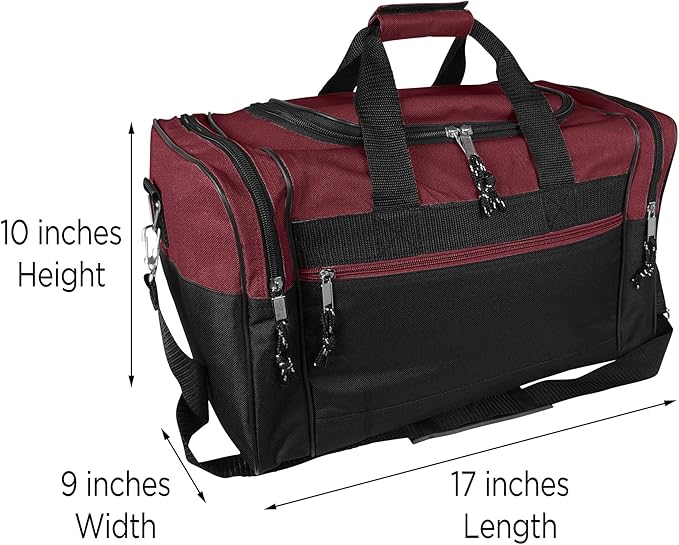 DALIX 17" Blank Duffle Bag Duffel Bag Travel Size Sports Durable Gym Bag