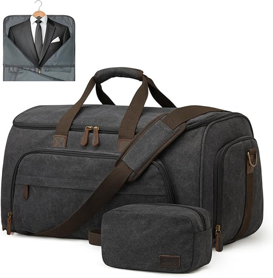 S-ZONE Carry On Garment Bag for Travel Convertible Duffle Bags for Men Women 2 in 1 Hanging Suitcase Business with Toiletry Bag