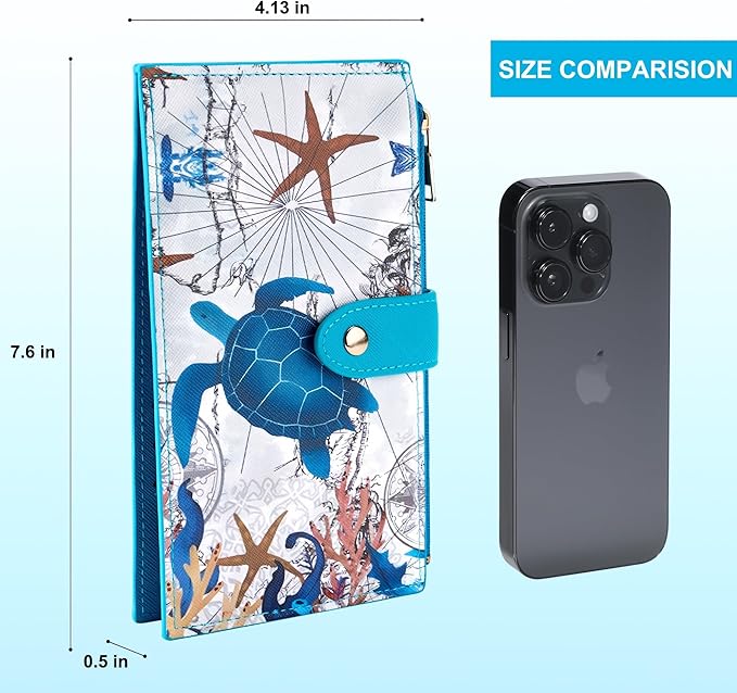 Travelambo RFID Wallet Women Large Size Bifold Multi Card Wallet Case with Zipper Pocke Credit Card Holder for Women