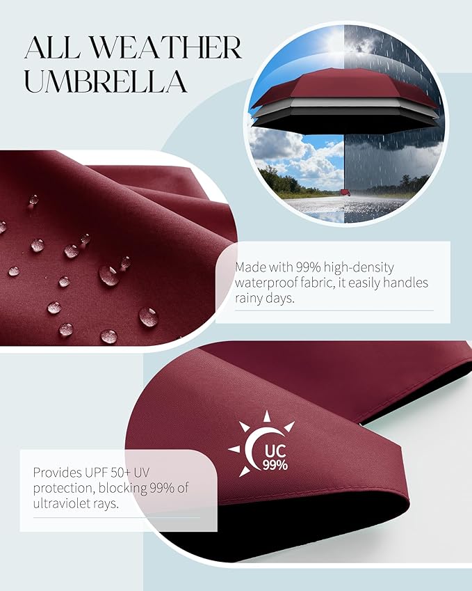Seniny Mini Portable Travel Umbrella with Case - Compact Umbrellas for Rain & Sun UV Protection for Backpack Pocket, Lightweight Folding Small Umbrella, Tiny Purse Size UV Blocker for Kids Women Girls