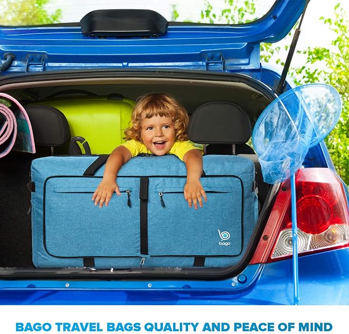 Bago Extra Large Duffle Bag for Travel Women & Men. Durable, Lightweight, Foldable Travel Duffel Bags For Traveling Women. 140L Duffle Bags Use As a Weekender Bag with Shoe Compartment, Checked Duffel