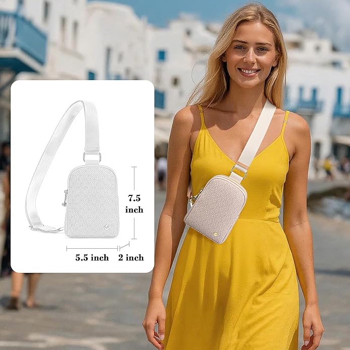 INICAT Anti Theft Crossbody Bag for Women, Small RFID Blocking Sling Purse with Zipper Lock for Travel, Vegan Leather