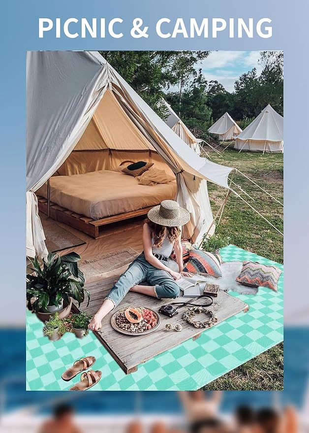 Antfuny Giant Beach Towel Blanket Autumn Outing Stuff for Women & Men Road Trip Camping Gear Ship Cruise Gear Must Haves Extra Large XXL Aqua Plain Pattern Airplane Accessories Travel Gadgets
