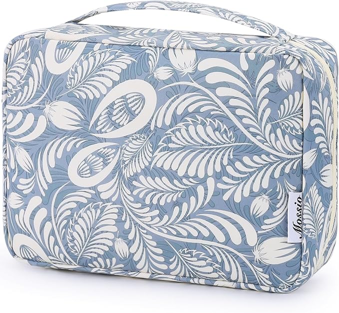 Mossio Hanging Toiletry Bag with Sturdy Hook - Large Portable Cosmetic Makeup Travel Organizer for Men & Women