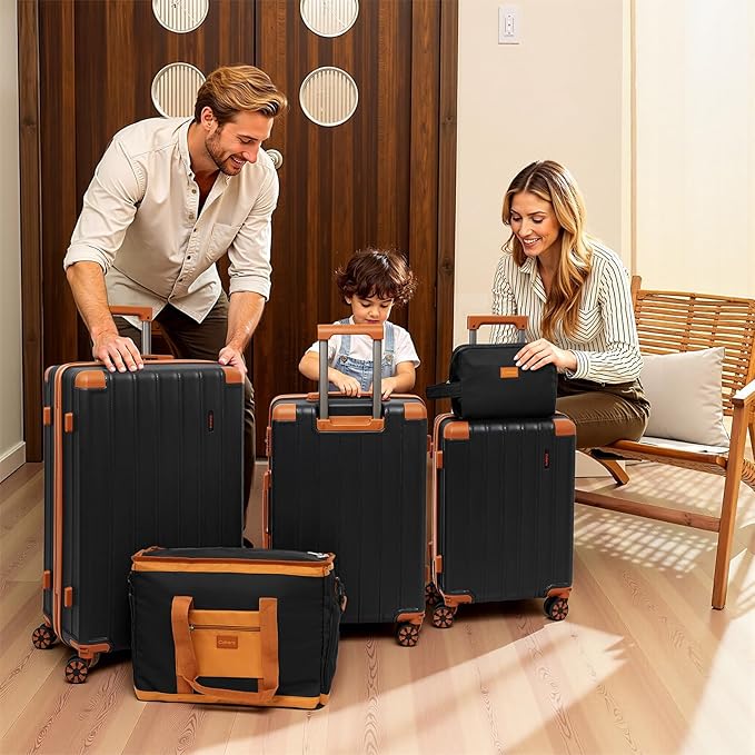 Luggage Sets 5 Piece，Suitcase with Spinner Wheels，ABS Hard Case Luggage，with TSA Lock Durable Travel Luggage，large capacity carry on luggage (20/24/28inch)