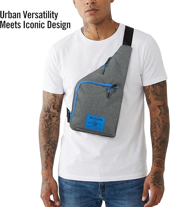 True Religion Cross Body Bag for Woman and Men - Anti Theft Shoulder Sling Bag, Zipper Phone Pocket and Key Leash