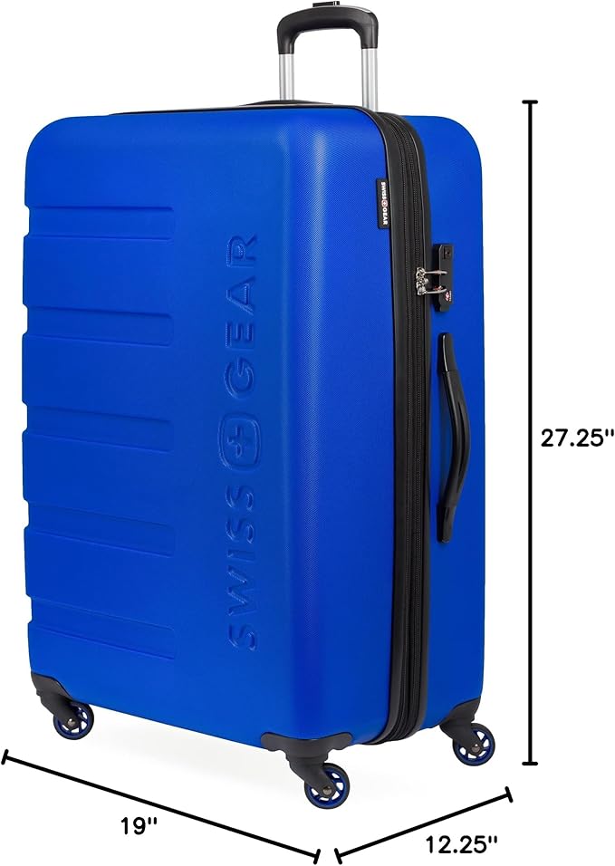 SwissGear 7366 Signature Hardside Expandable Luggage with Spinner Wheels, TSA Lock, Cobalt, Checked-Large 27-Inch