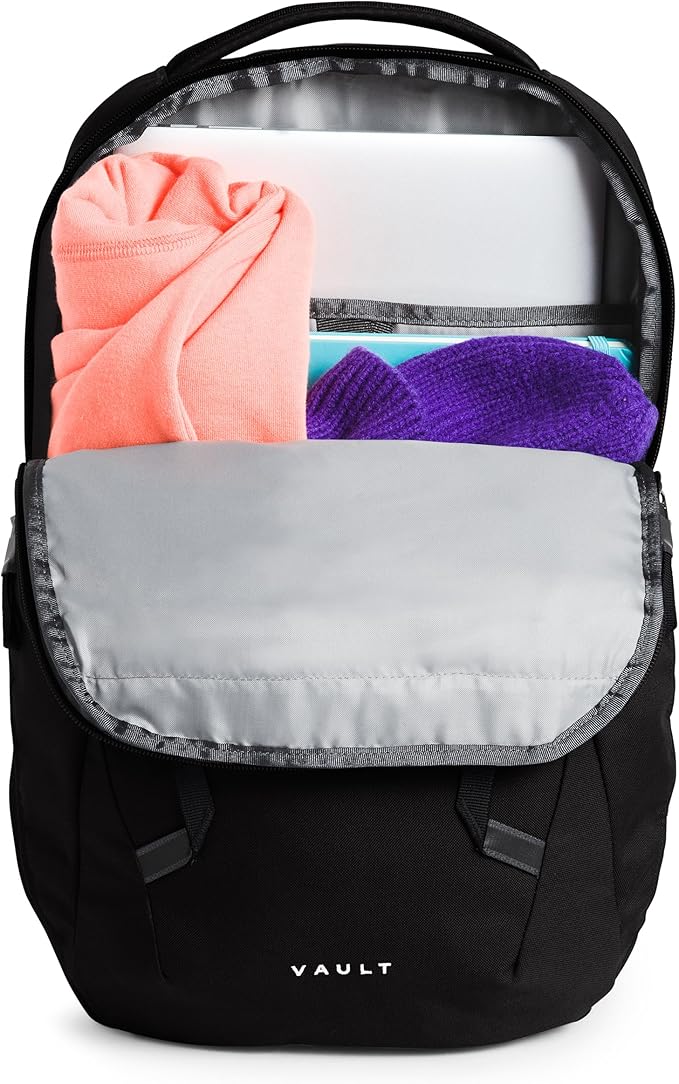 The North Face Women's Vault Everyday Laptop Backpack - Commuter Travel Bag, Water-Repellent, Spacious Main Compartment, TNF Black-NPF, One Size