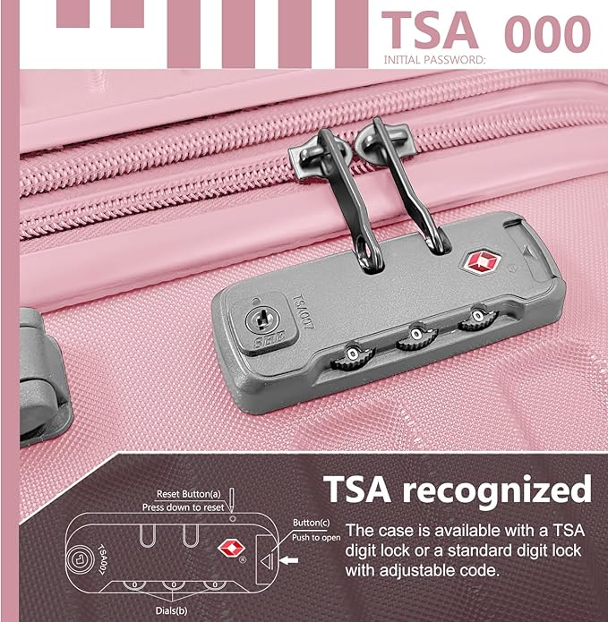 Pink 6 Piece Luggage Set Hard Shell - Expandable Suitcases with Spinner Wheels and Duffel Bags for Family Travel, Durable Carry On Luggage Sets with Lock for Women and Girls