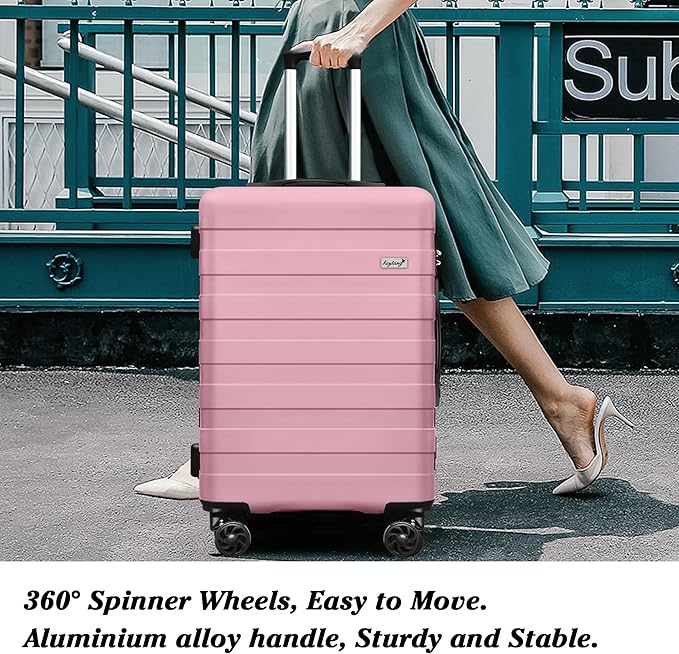 Zebra Luggage Sets 3 Piece, 20" Carry On Luggage with Spinner Wheels, Hardside Business Travel Suitcase Set with TSA Lock, Lightweight Suitcase,20/24/28 inch,Pink