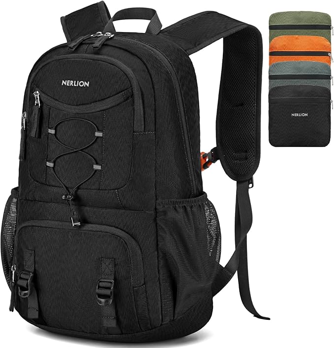 Nerlion 35L Hiking Backpack Travel Backpack for Men Women Camping Waterproof Outdoor Hiking Daypack Lightweight Backpack Black