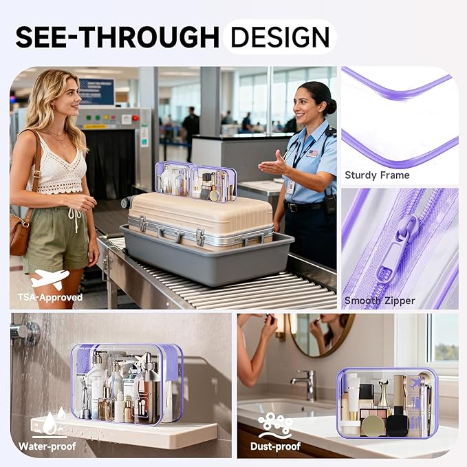 11 Set Packing Cubes for Travel, Gifts for Women Mom Kids,TSA Approved Bags for Makeup, Cosmetic, Toiletry, Suitcase Organizers for Checked Luggage, Cruise Essentials,Airplane Accessories, Lavender