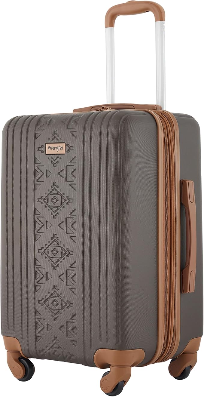 Wrangler 22" and 18" Heartland 2-Piece Carry-On Luggage Set, Chocolate