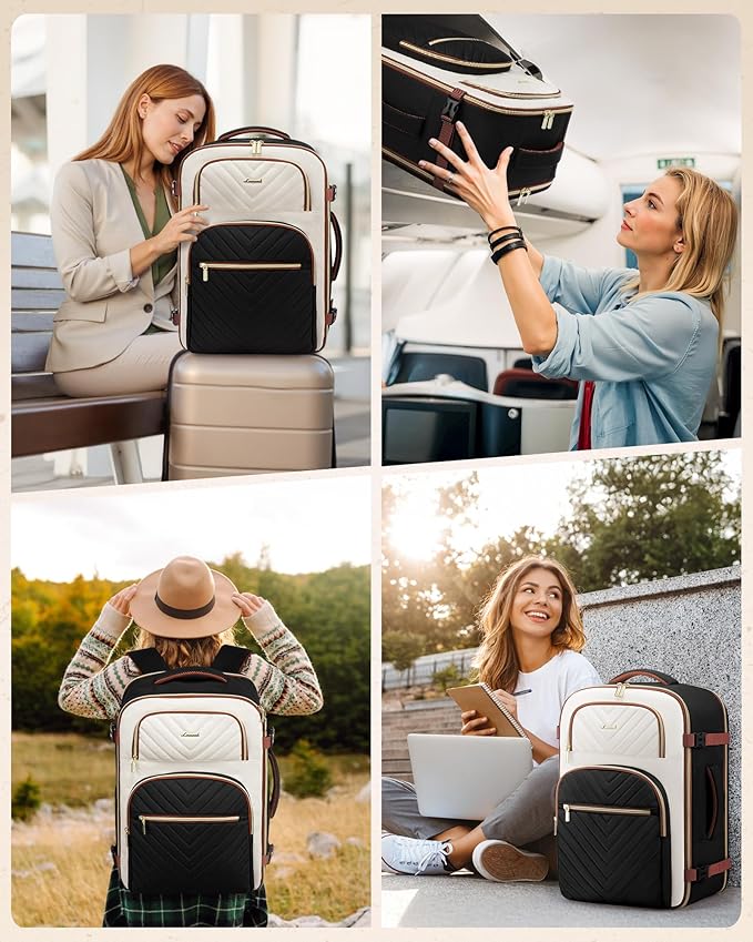 LOVEVOOK Travel Backpack Carry on Flight Approved 50L,Waterproof TSA Travel Essentials Personal Item Backpack for Women Men,Large Carry on Luggage Suitcase Travel Bag for Airplane with 3 Packing Cubes