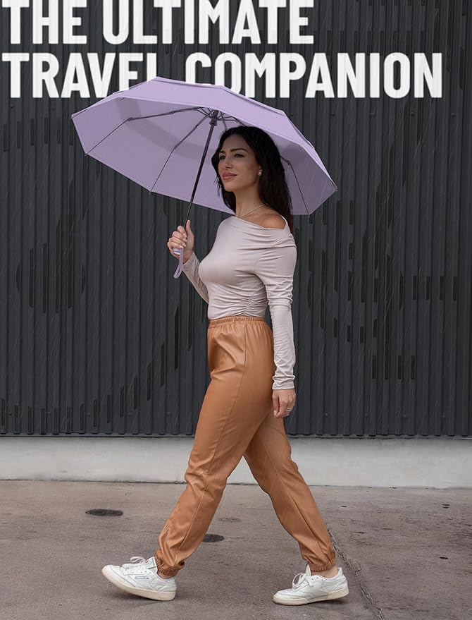 REPEL Windproof Travel Umbrella - Compact & Withstands Winds up to 85MPH , Strongest Premium Auto Folding Umbrella for Rain and Sun - Durable, Light & Portable for Women & Men , Fits Backpack & Cars