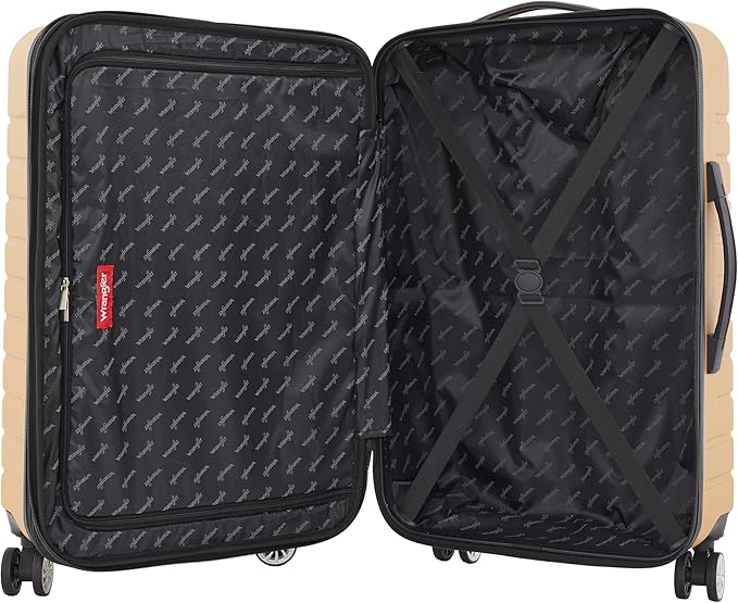Wrangler Tahoe 3 Piece Spinner Luggage Set, Amber Gold