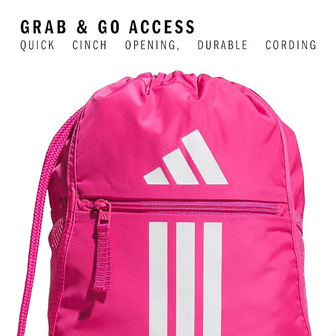 adidas Alliance Sackpack – Drawstring Backpack for Sports, Small Gym Bag